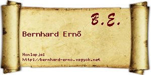 Bernhard Ernő névjegykártya